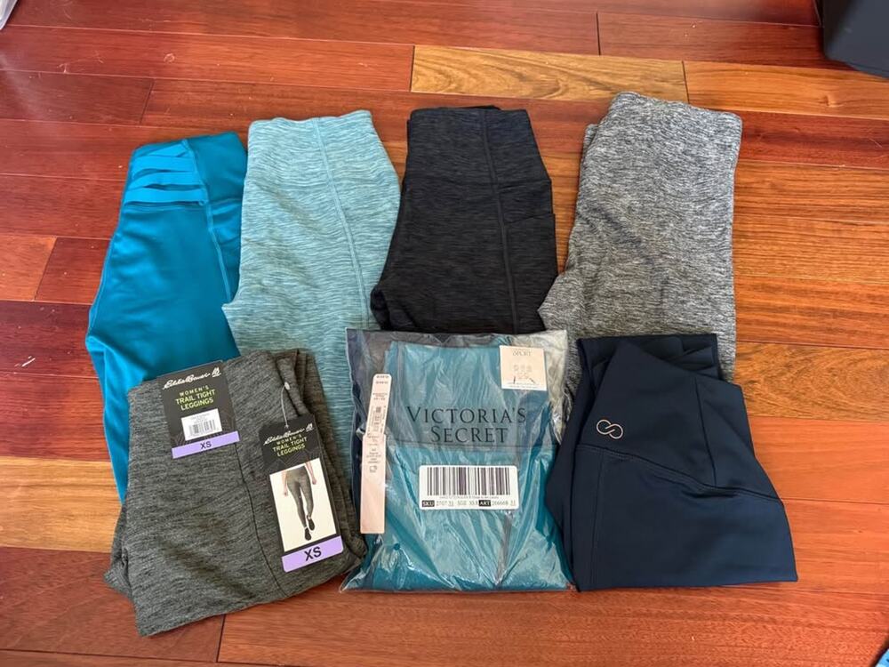 Lot of 7 Victoria secret, Eddie Bauer, Calia atletic leggings size 2/XS/S